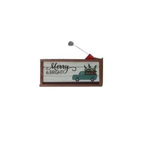 Merry And Bright Small Wooden Sign‎ Christmas Decor
